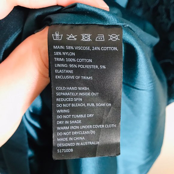 Bardot Blue Midi Length Cocktail Lace Dress - Picture 10 of 15